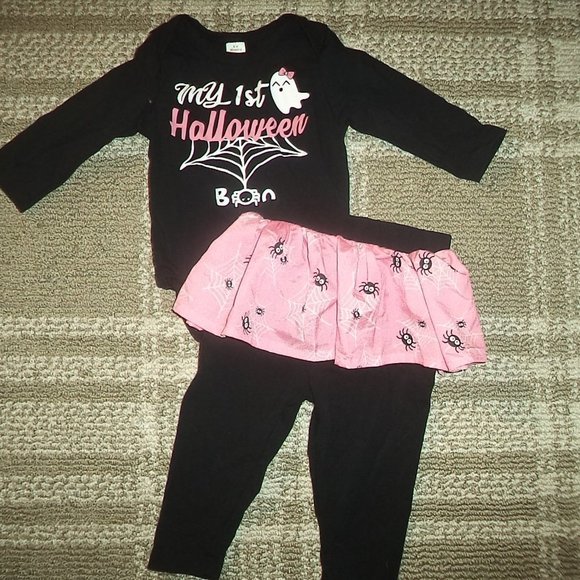 CLOTHES LOT HALLOWEEN OUTFITS DISNEY FOOTIES BODYSUITS-INFANT GIRLS SIZE 3-6 MO. - Picture 5 of 5